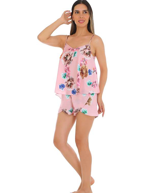 women printed nightwear shorts set - 22272493 -  Standard Image - 1