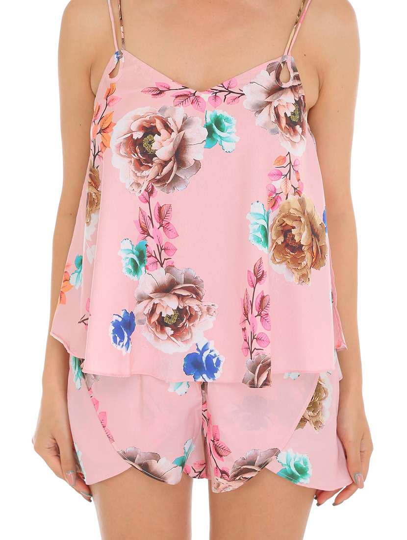 women printed nightwear shorts set - 22272493 -  Standard Image - 4