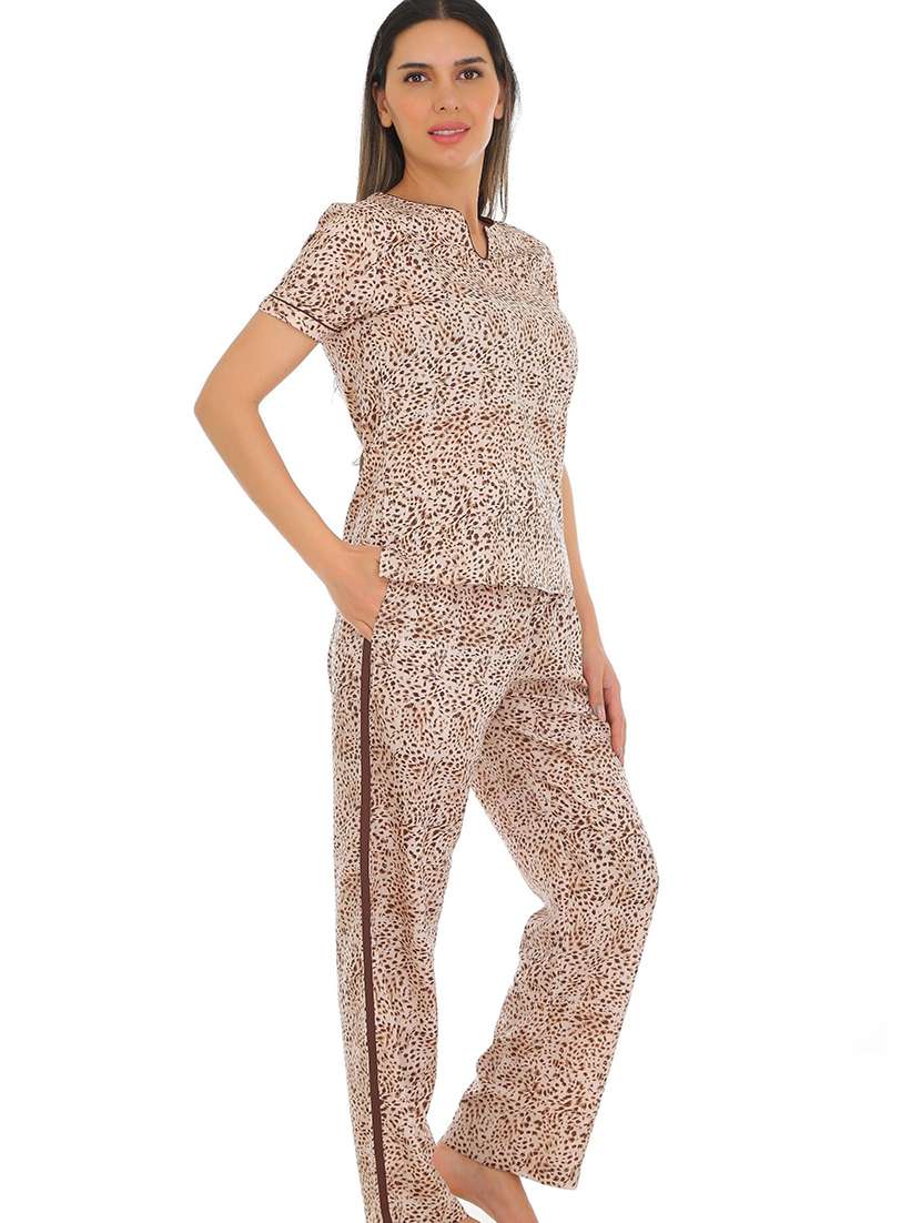 women printed nightwear pyjama set - 22272494 -  Standard Image - 1