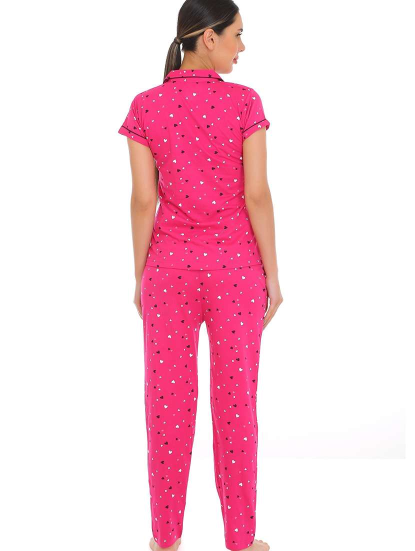 women printed nightwear pyjama set - 22272501 -  Standard Image - 1