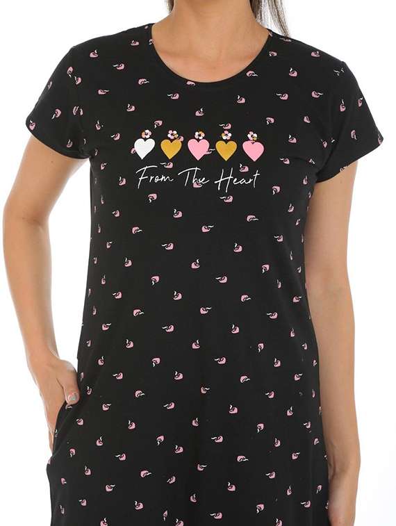 women printed short sleeve sleepshirt - 22272502 -  Standard Image - 4