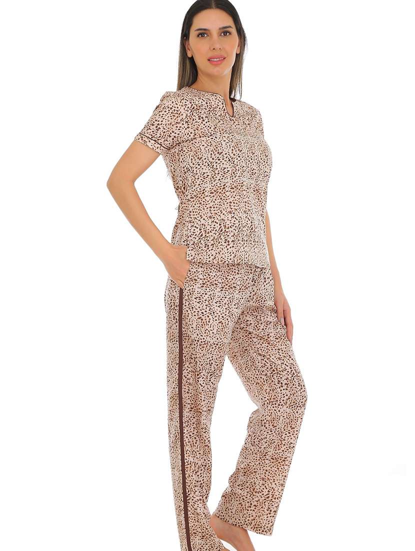 women printed nightwear pyjama set - 22272504 -  Standard Image - 1