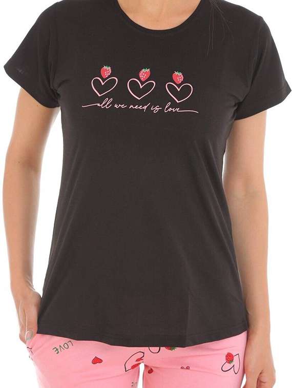 women printed nightwear capri set - 22272506 -  Standard Image - 4