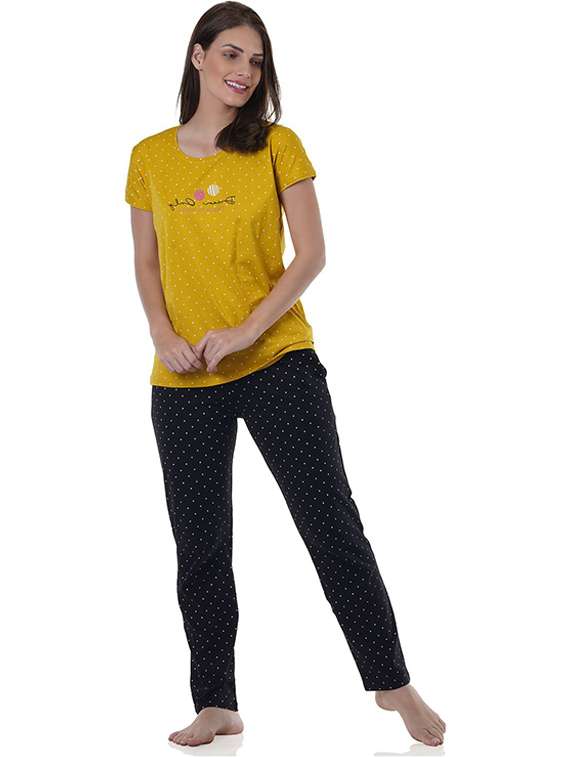 women printed nightwear pyjama set - 22272509 -  Standard Image - 1