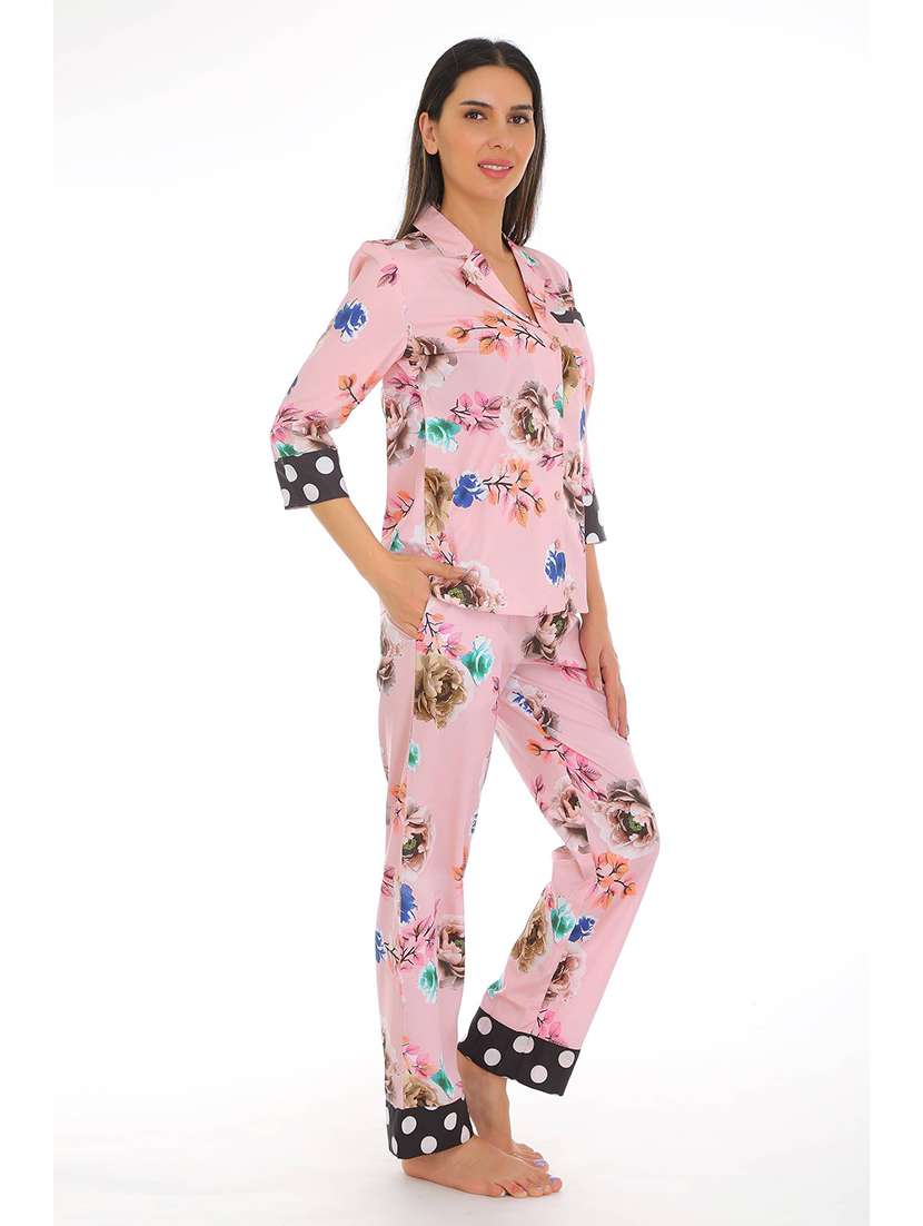 women printed nightwear pyjama set - 22272517 -  Standard Image - 1