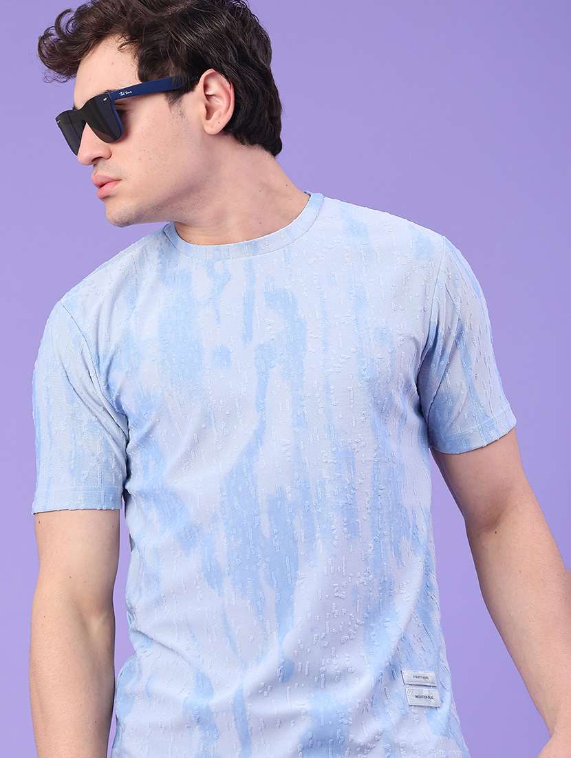 men self design short sleeve regular fit t-shirt