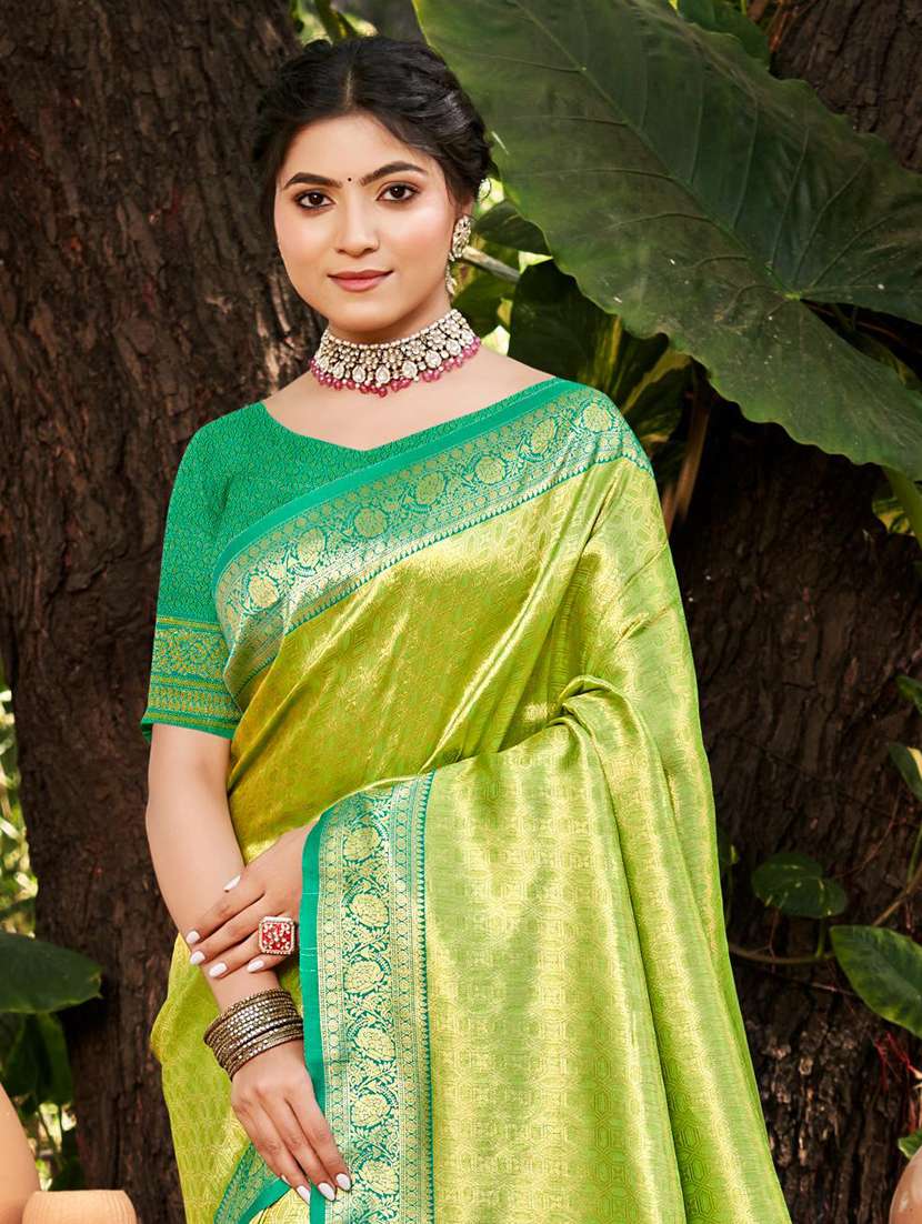 women self design kanjivaram saree with blouse - 22272650 -  Standard Image - 1