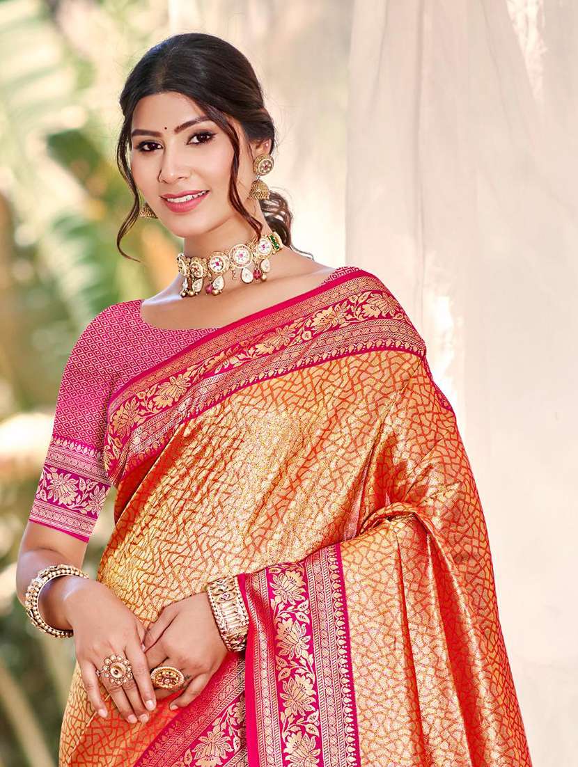 women self design kanjivaram saree with blouse - 22272661 -  Standard Image - 1