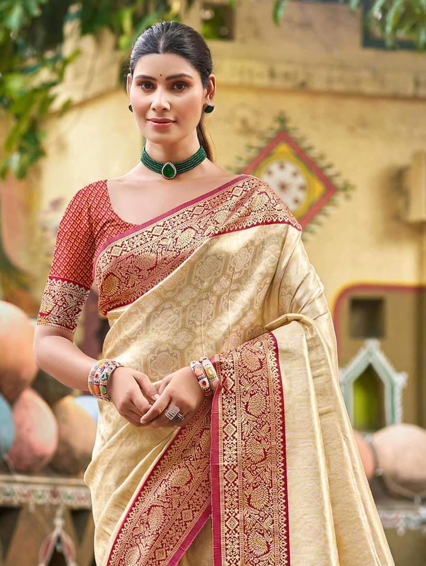 women self design kanjivaram saree with blouse - 22272674 -  Standard Image - 1