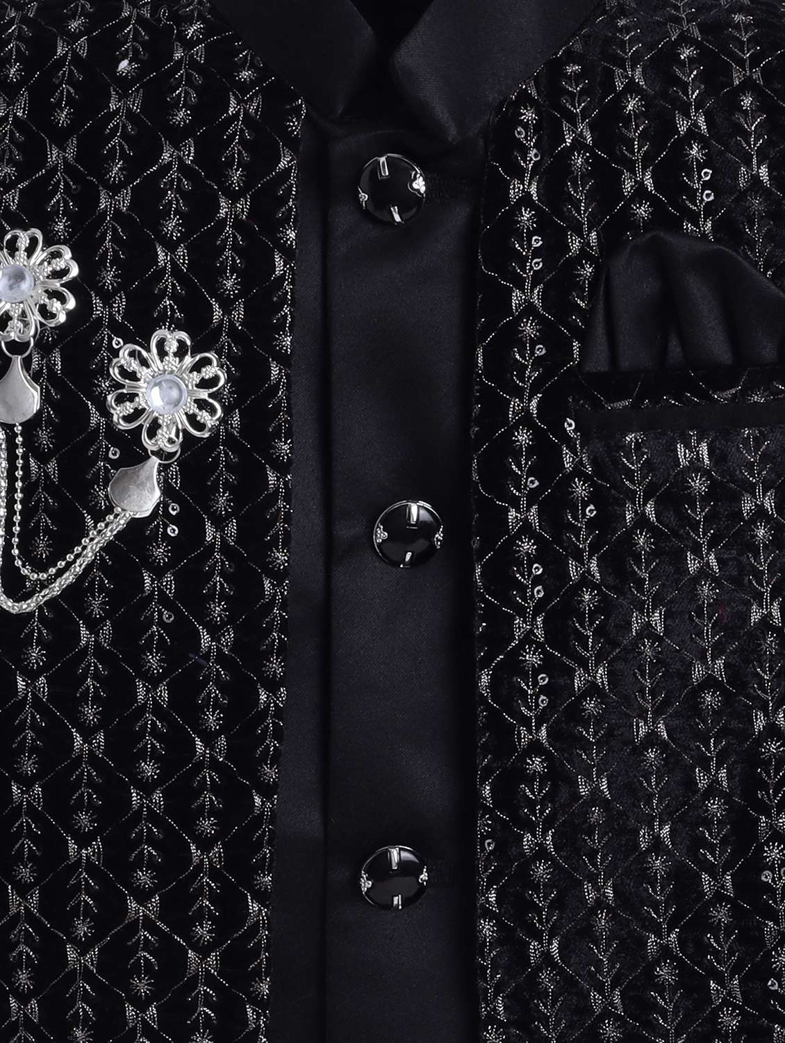 boys embroidered long sleeve sherwani set - 22272679 -  Standard Image - 4