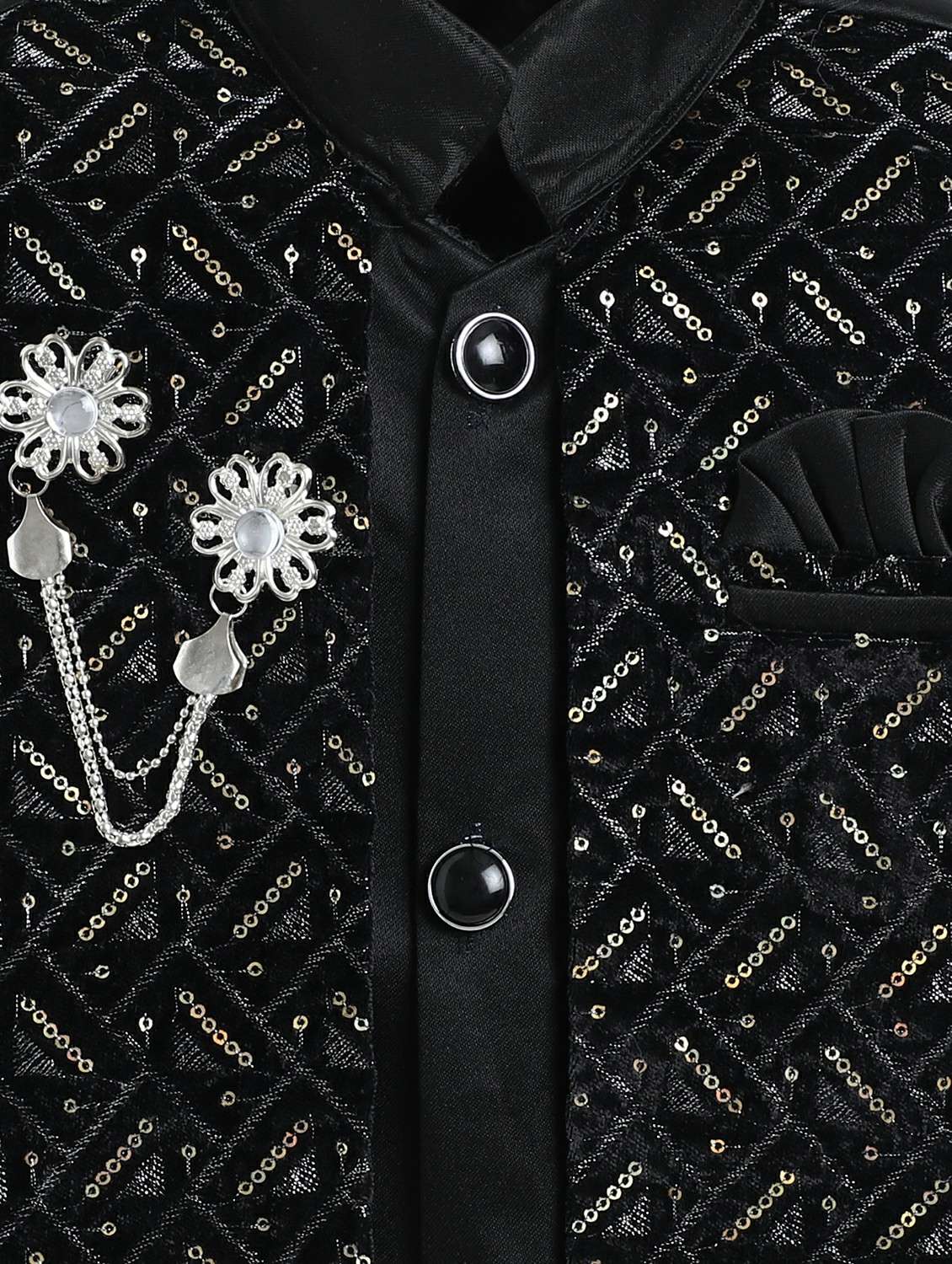 boys embroidered long sleeve sherwani set - 22272711 -  Standard Image - 4