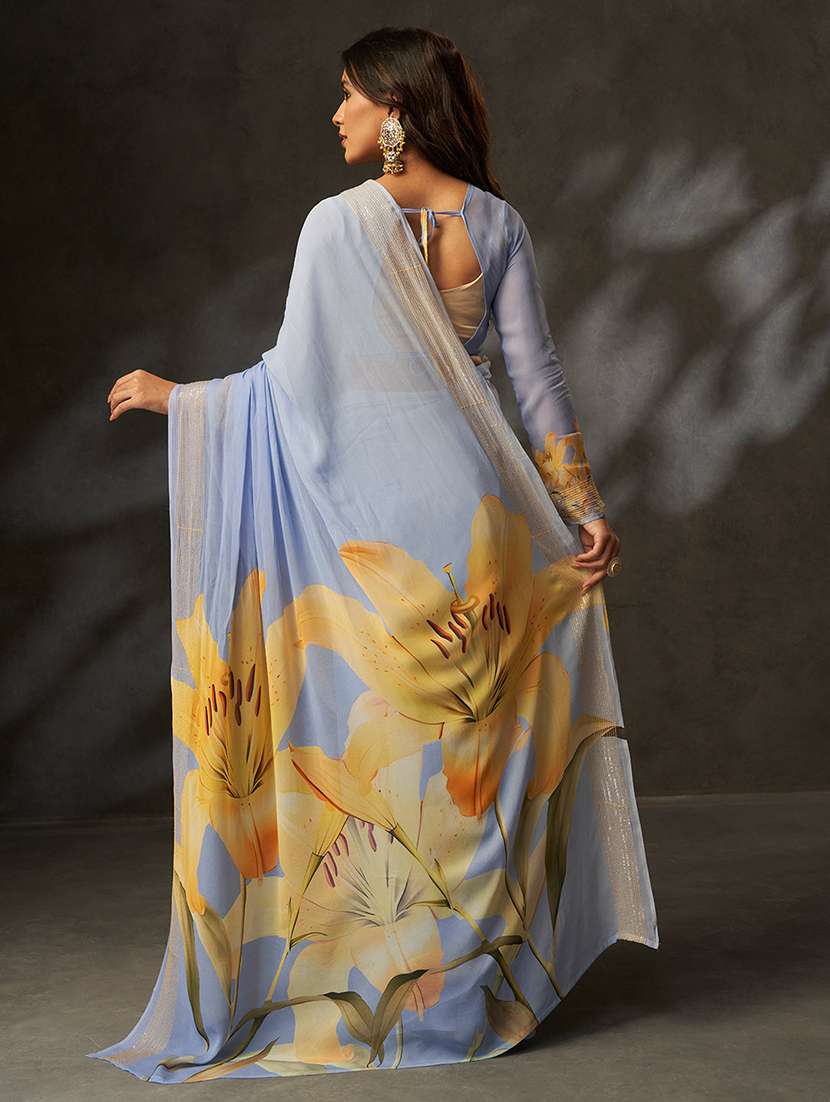 women floral printed saree with blouse - 22272714 -  Standard Image - 1