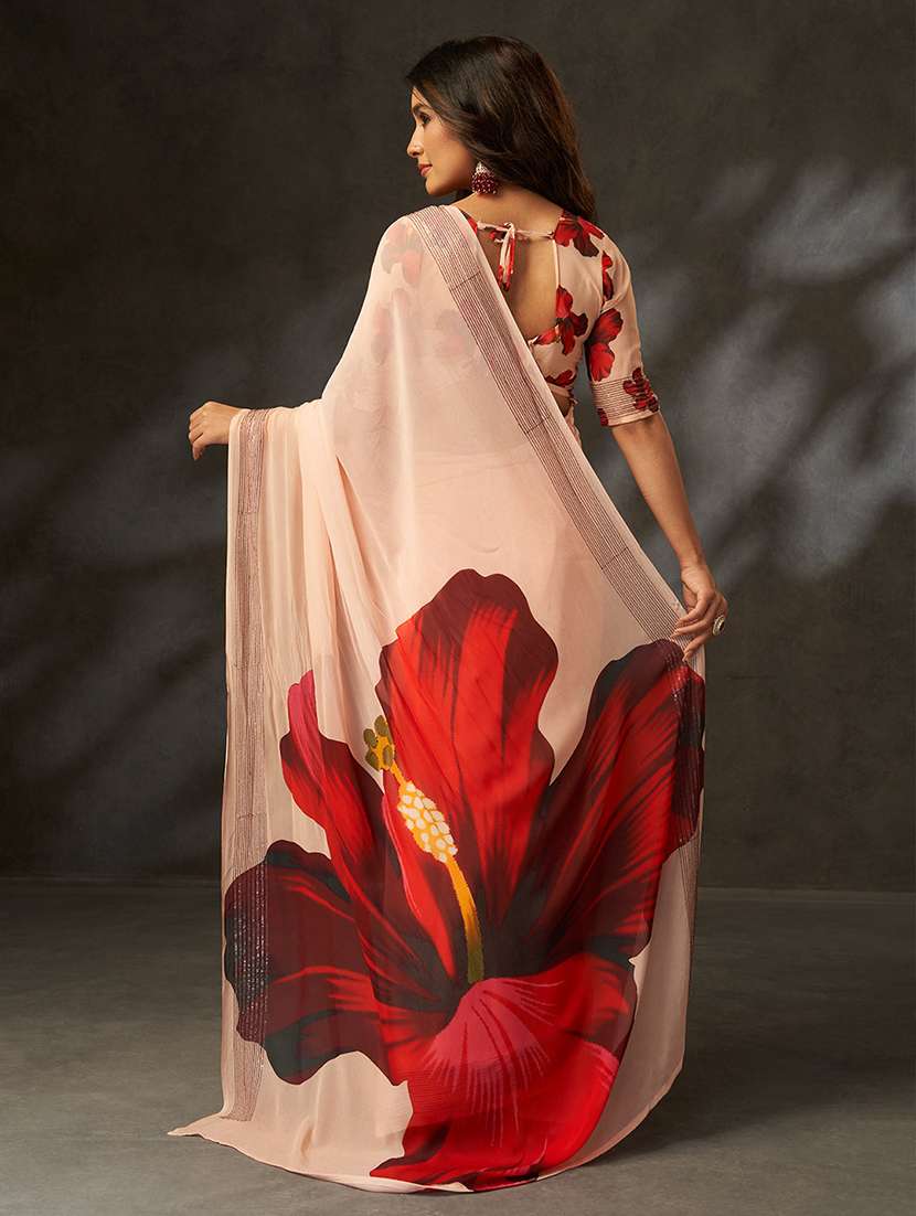 women floral printed saree with blouse - 22272715 -  Standard Image - 1