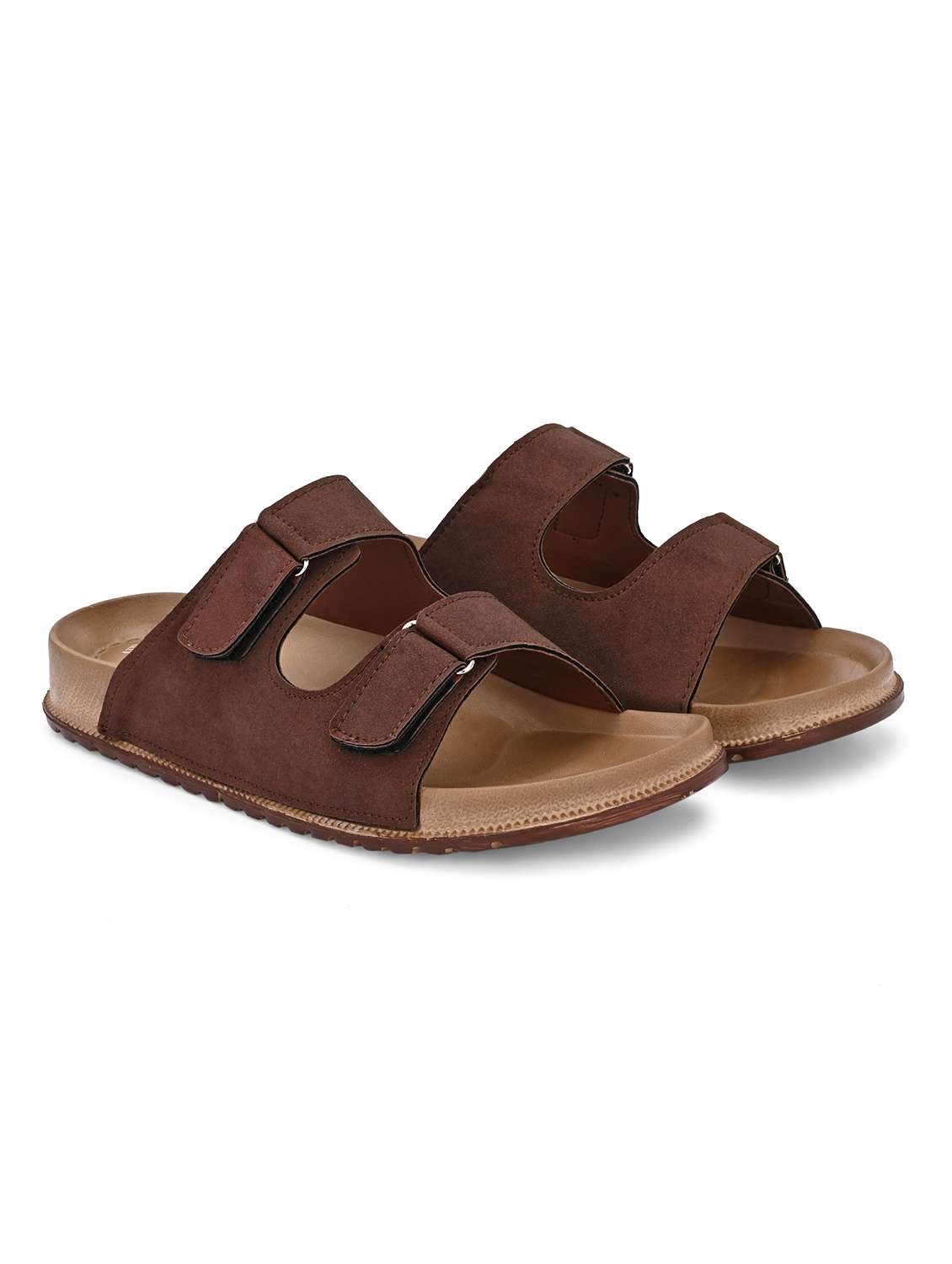 men brown slip on sandal - 22272720 -  Standard Image - 1