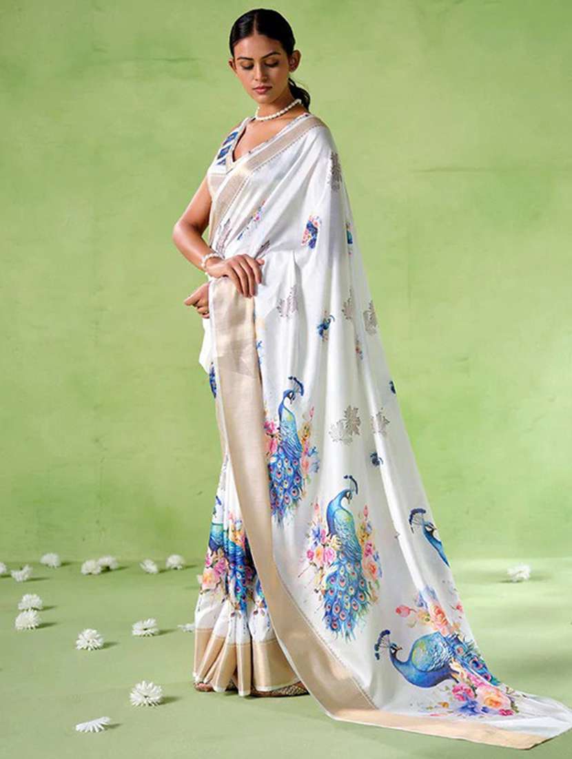 women printed casual wear saree with blouse - 22272723 -  Standard Image - 1