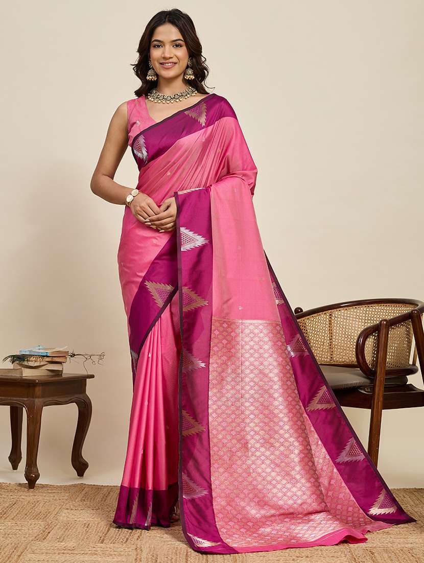 women self design banarasi saree with blouse