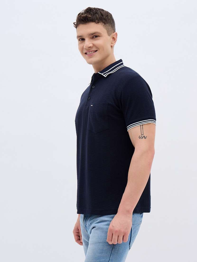 men solid short sleeve regular fit polo t-shirt - 22272856 -  Standard Image - 1