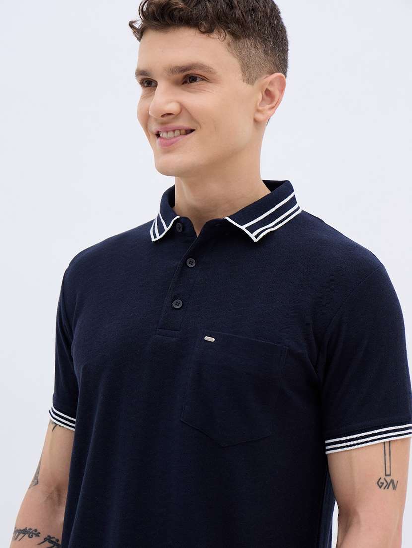 men solid short sleeve regular fit polo t-shirt - 22272856 -  Standard Image - 4