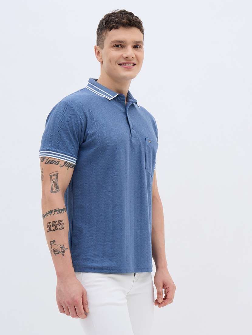 men self design short sleeve regular fit polo t-shirt - 22272860 -  Standard Image - 1