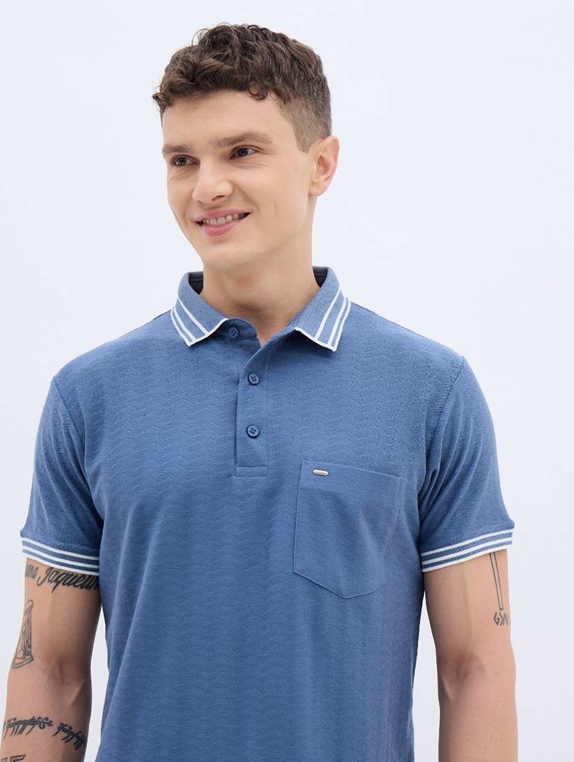 men self design short sleeve regular fit polo t-shirt - 22272860 -  Standard Image - 4