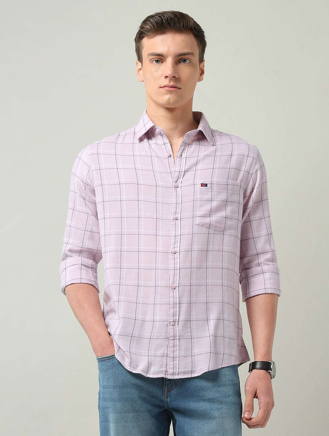 men checkered long sleeve regualr fit casual shirt - 22272864 -  Standard Image - 1
