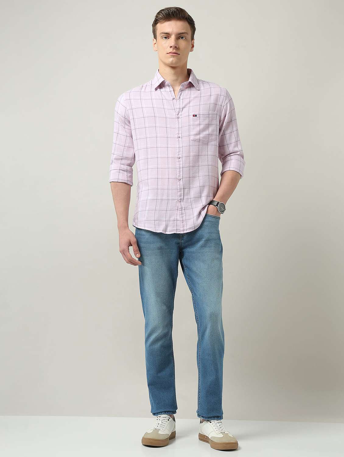 men checkered long sleeve regualr fit casual shirt - 22272864 -  Standard Image - 4