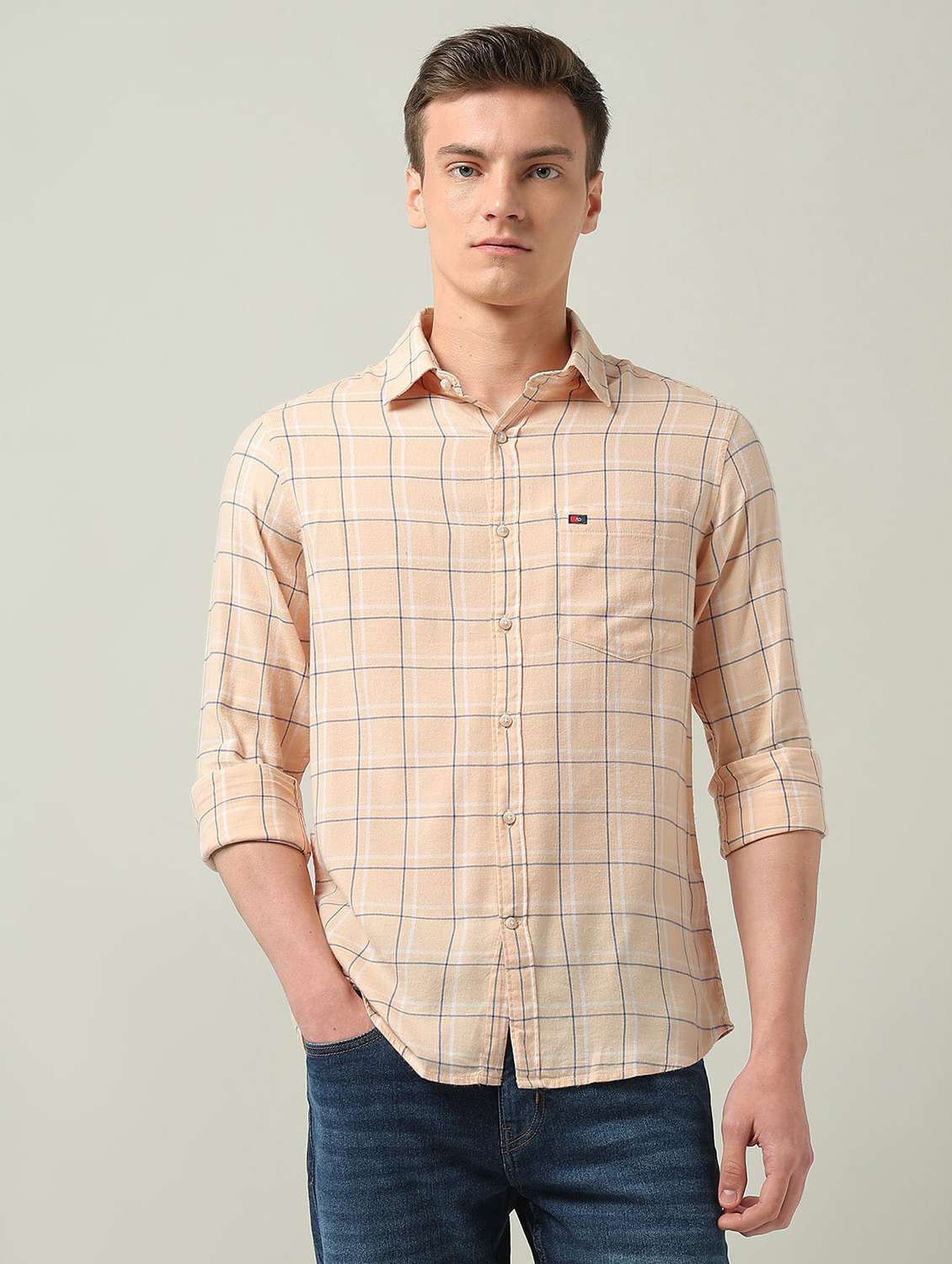 men checkered long sleeve regualr fit casual shirt - 22272867 -  Standard Image - 1