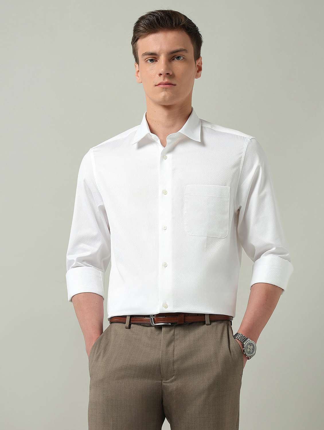 men self design long sleeve regular fit formal shirt - 22272869 -  Standard Image - 1