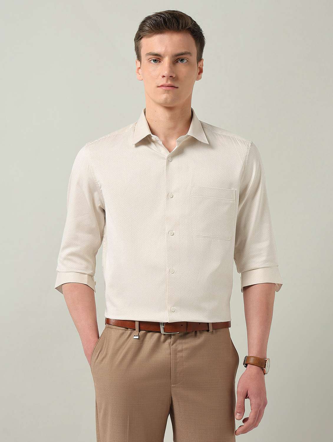 men self design long sleeve regular fit formal shirt - 22272870 -  Standard Image - 1