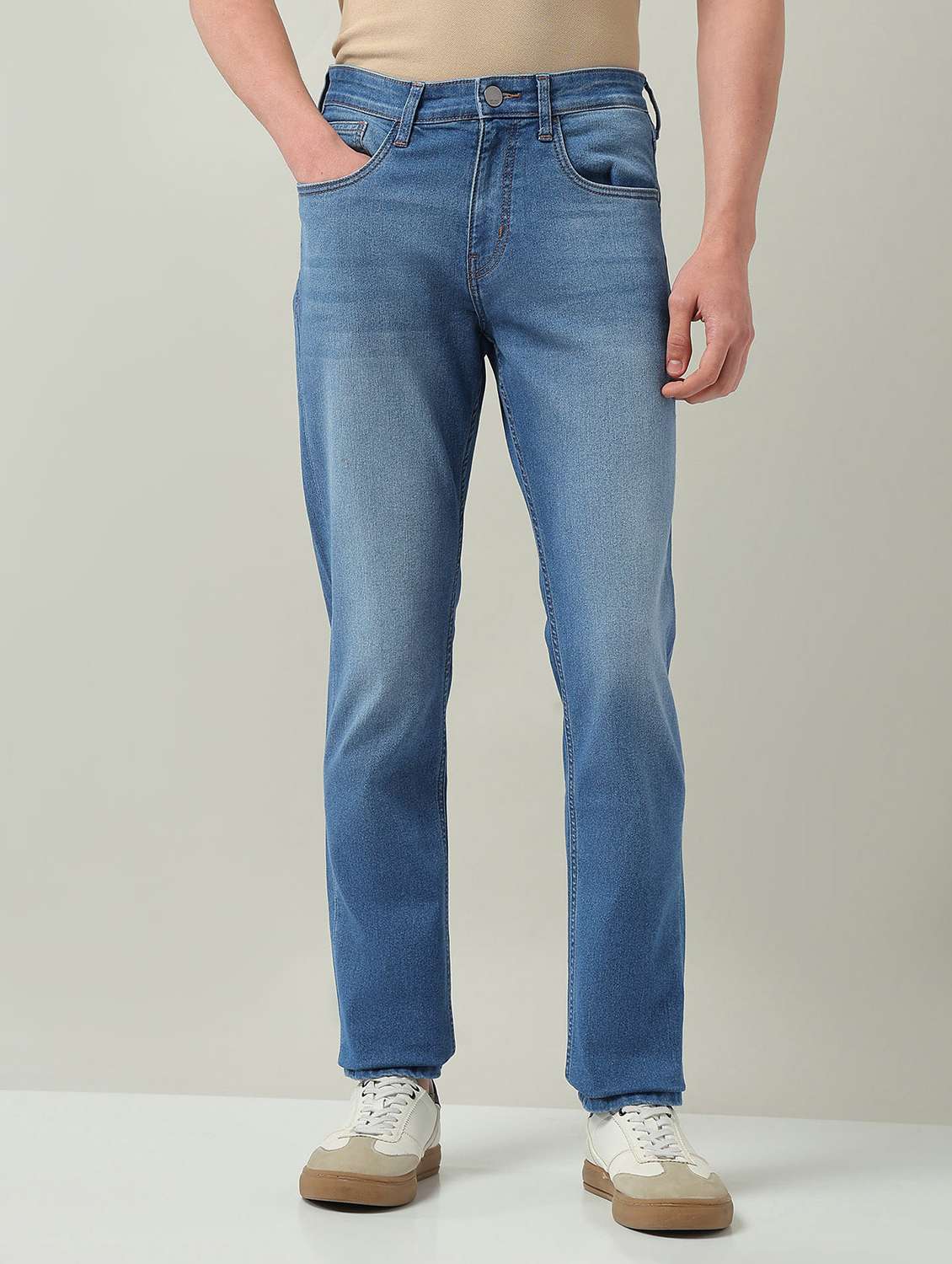 men washed mid rise full length slim fit jeans - 22272871 -  Standard Image - 1