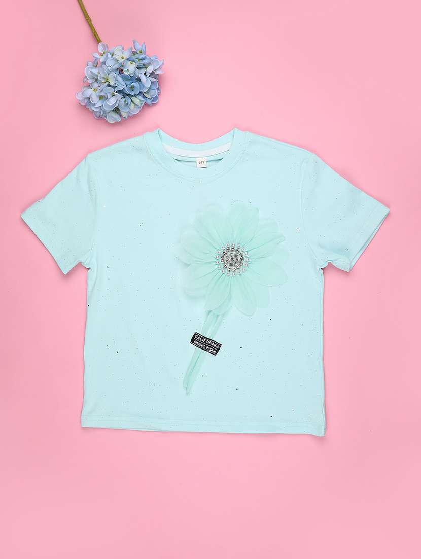 girls solid short sleeve tee - 22273112 -  Standard Image - 1