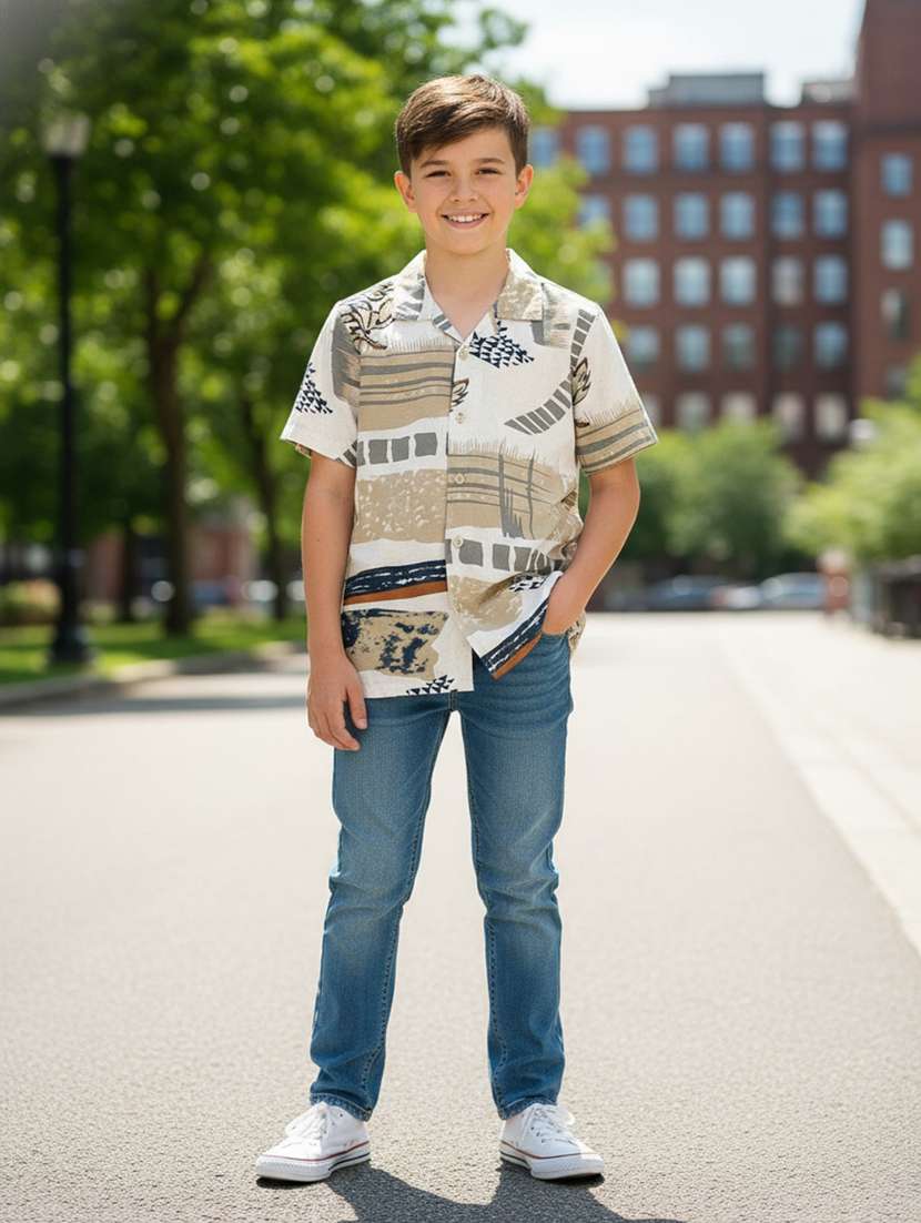 boys printed short sleeve shirt - 22273130 -  Standard Image - 1