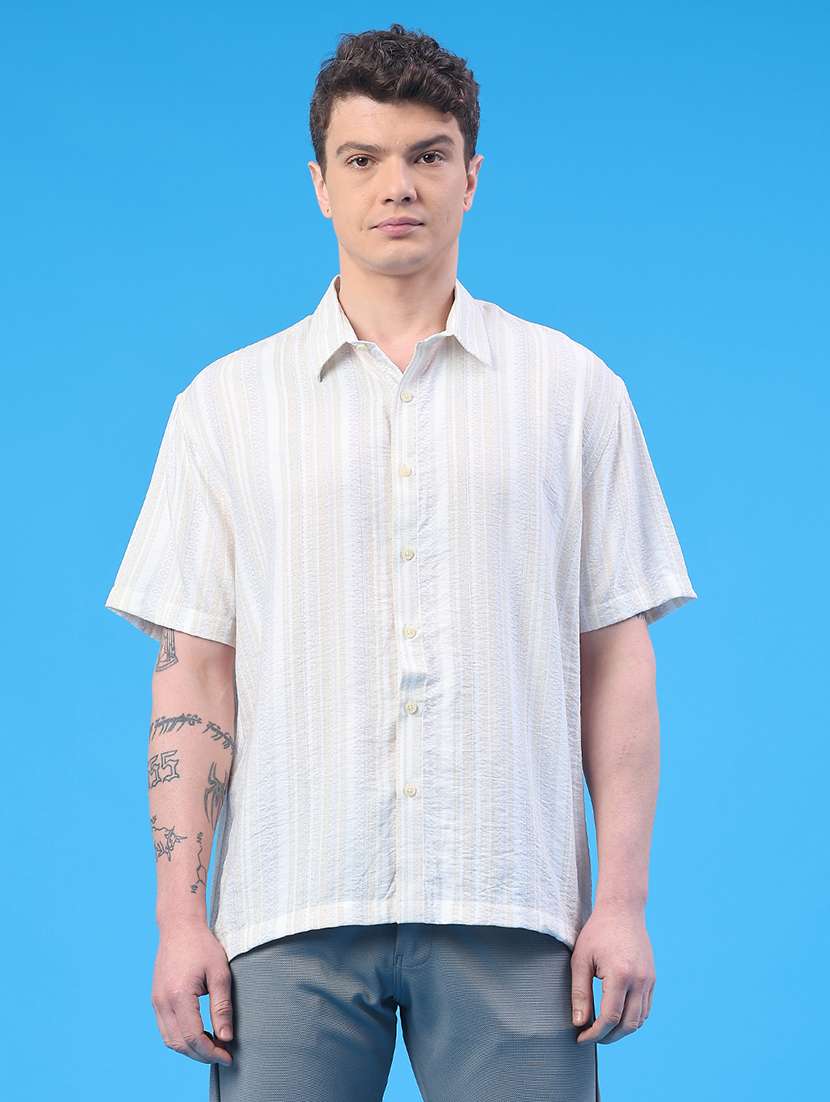 men printed short sleeve regular fit casual shirt - 22273150 -  Standard Image - 1