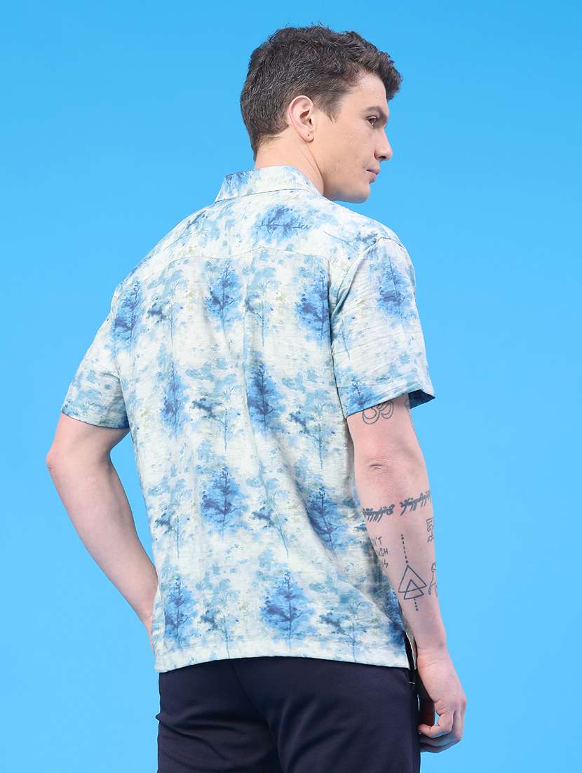 men printed short sleeve regular fit casual shirt - 22273151 -  Standard Image - 4