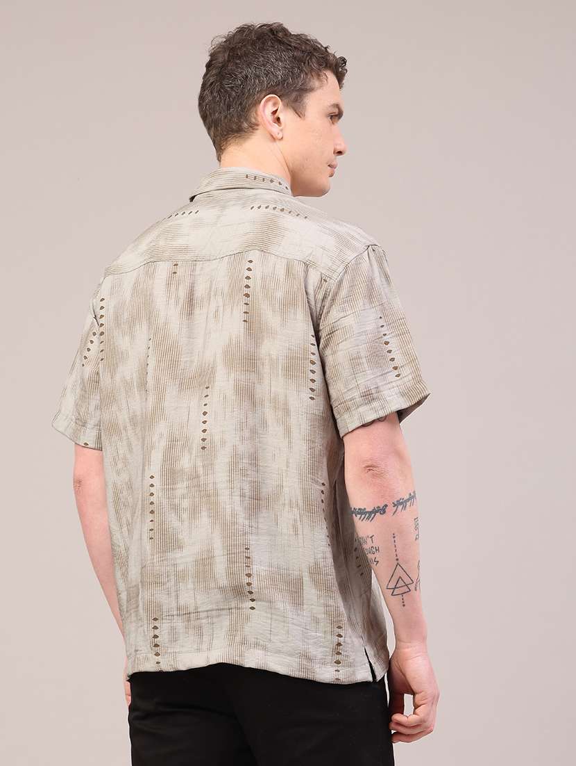 men printed short sleeve regular fit casual shirt - 22273152 -  Standard Image - 4