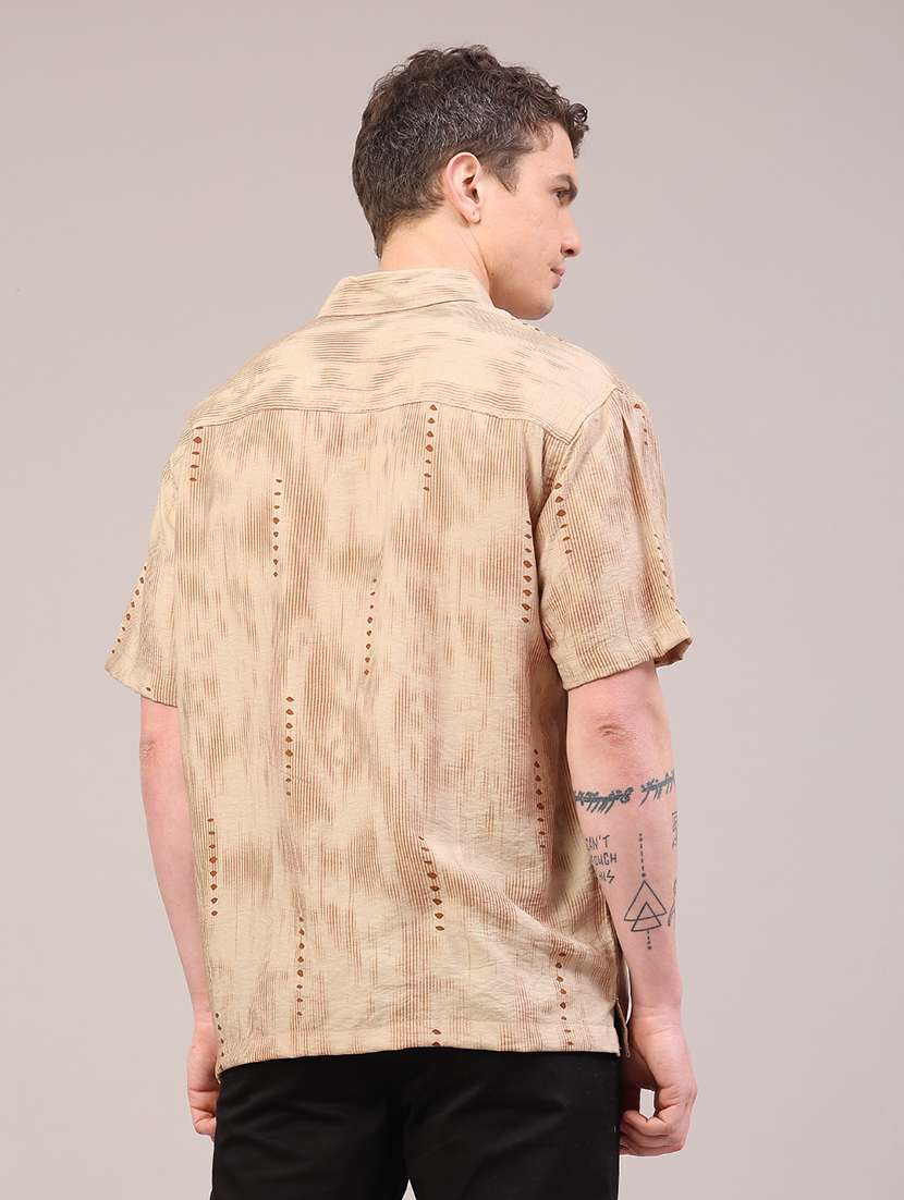 men printed short sleeve regular fit casual shirt - 22273153 -  Standard Image - 4