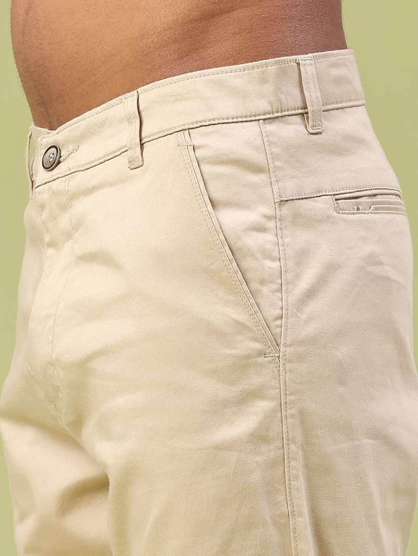 men solid mid rise chinos casual trouser - 22273167 -  Standard Image - 1