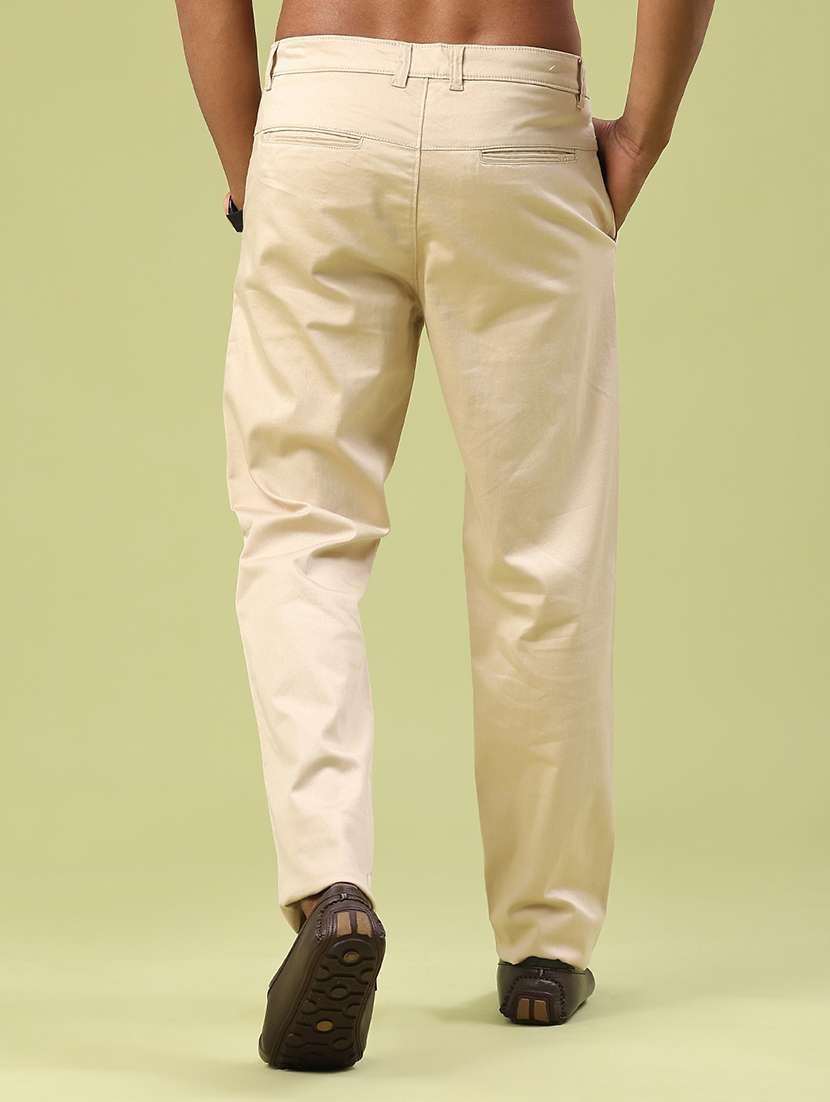 men solid mid rise chinos casual trouser - 22273167 -  Standard Image - 4