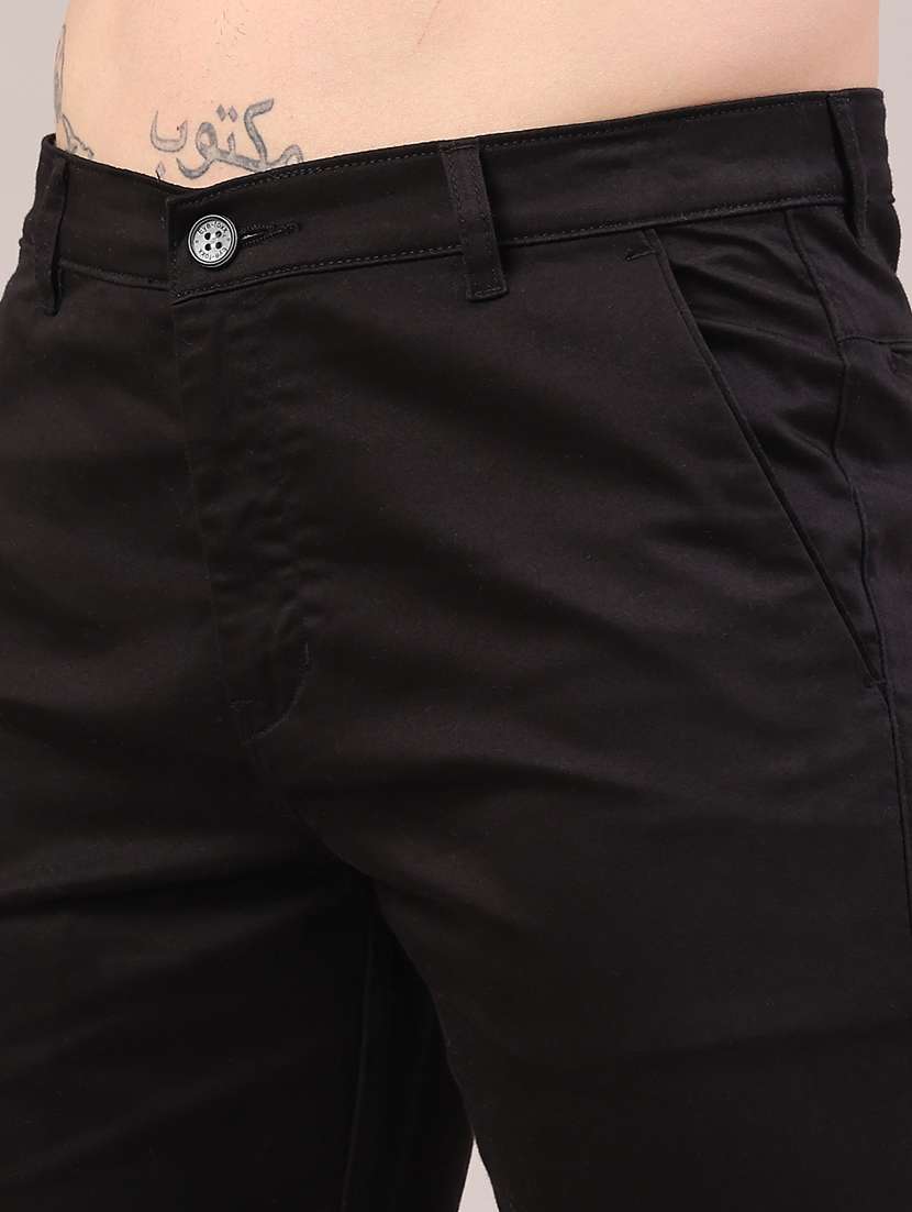 men solid mid rise chinos casual trouser - 22273172 -  Standard Image - 1