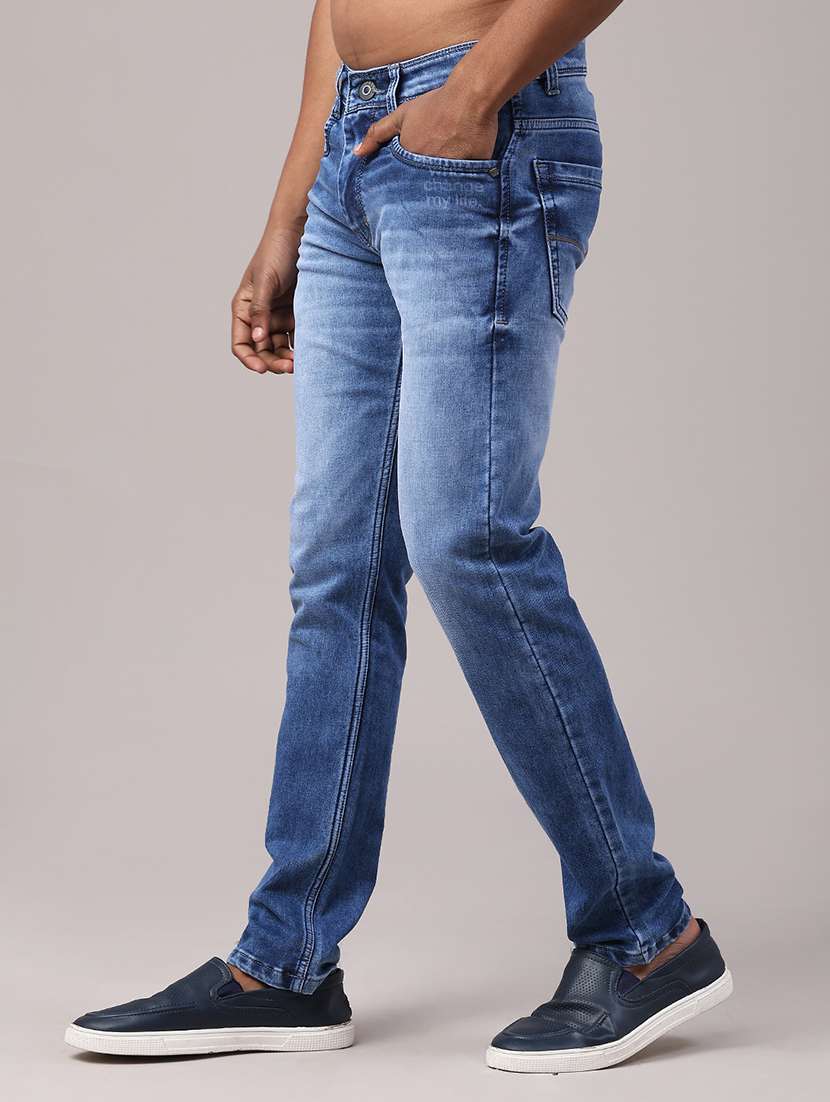 men washed mid rise full length slim fit jeans - 22273173 -  Standard Image - 1
