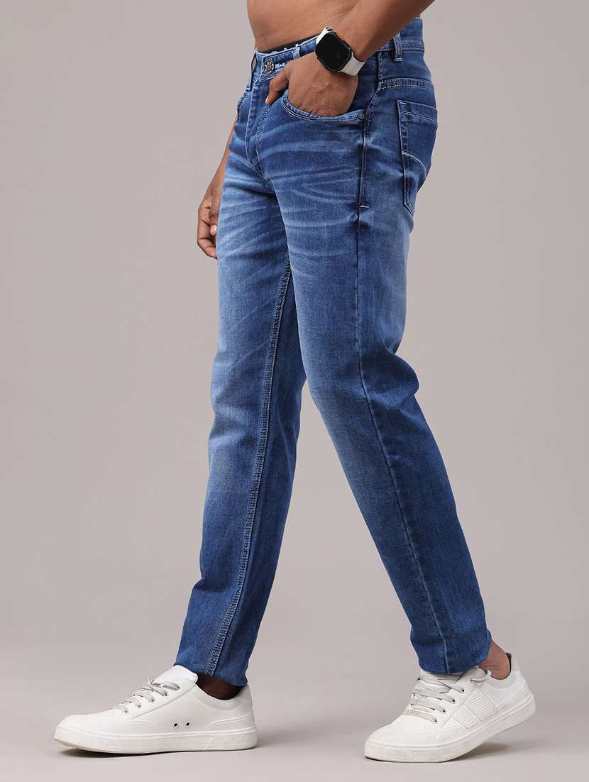 men washed mid rise full length slim fit jeans - 22273174 -  Standard Image - 1