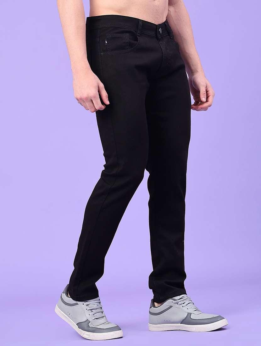men plain mid rise full length jeans - 22273177 -  Standard Image - 1
