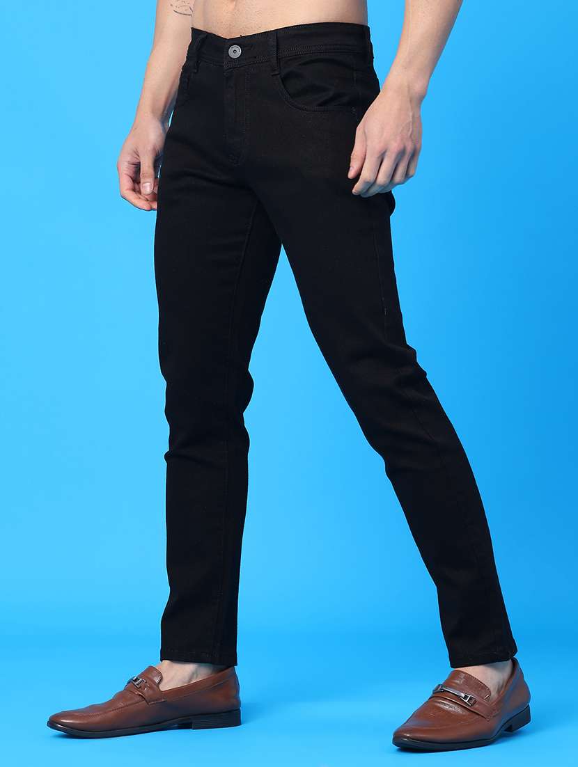 Men Plain Mid Rise Full Length Jeans - 22273179 -  Standard Image - 1