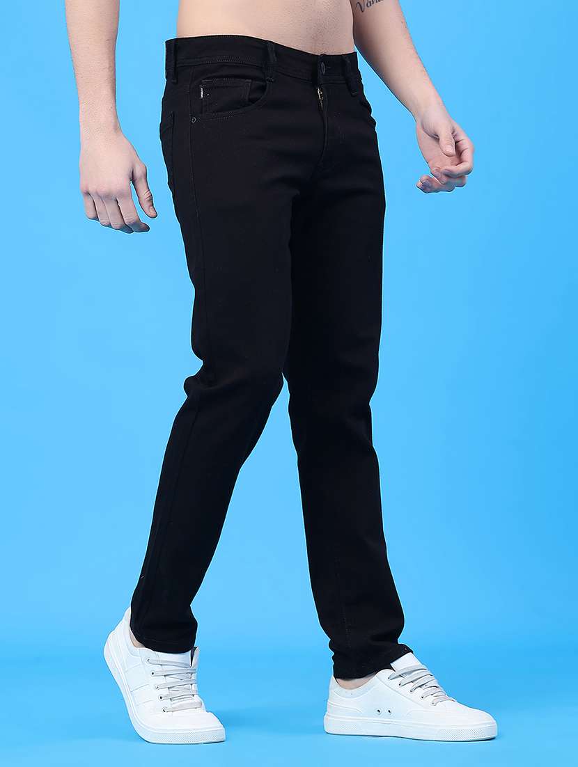 Men Plain Mid Rise Full Length Jeans - 22273180 -  Standard Image - 1