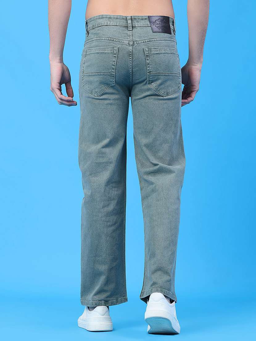 men plain mid rise full length straight fit jeans - 22273192 -  Standard Image - 4