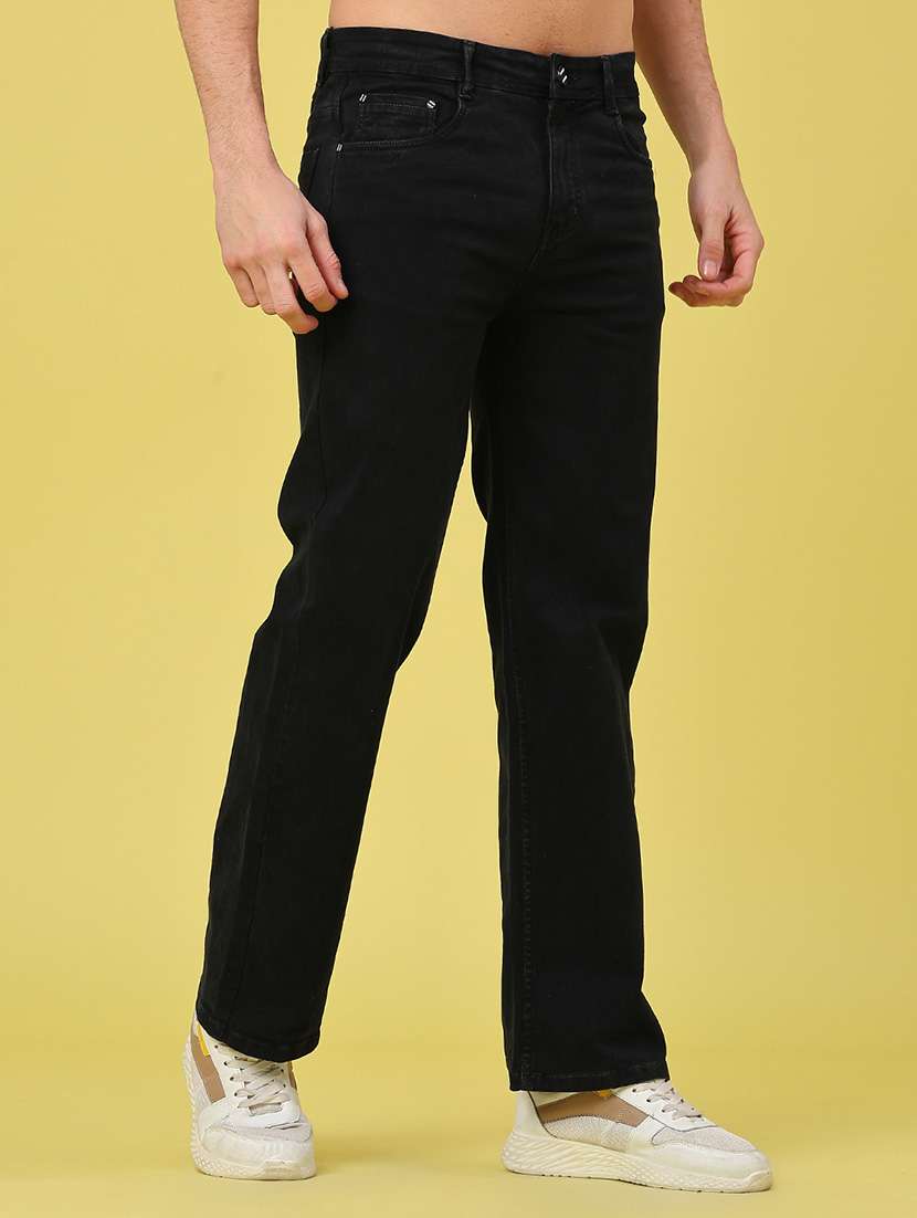 men plain mid rise full length straight fit jeans - 22273195 -  Standard Image - 1