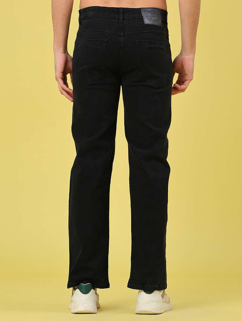 men plain mid rise full length straight fit jeans - 22273195 -  Standard Image - 4
