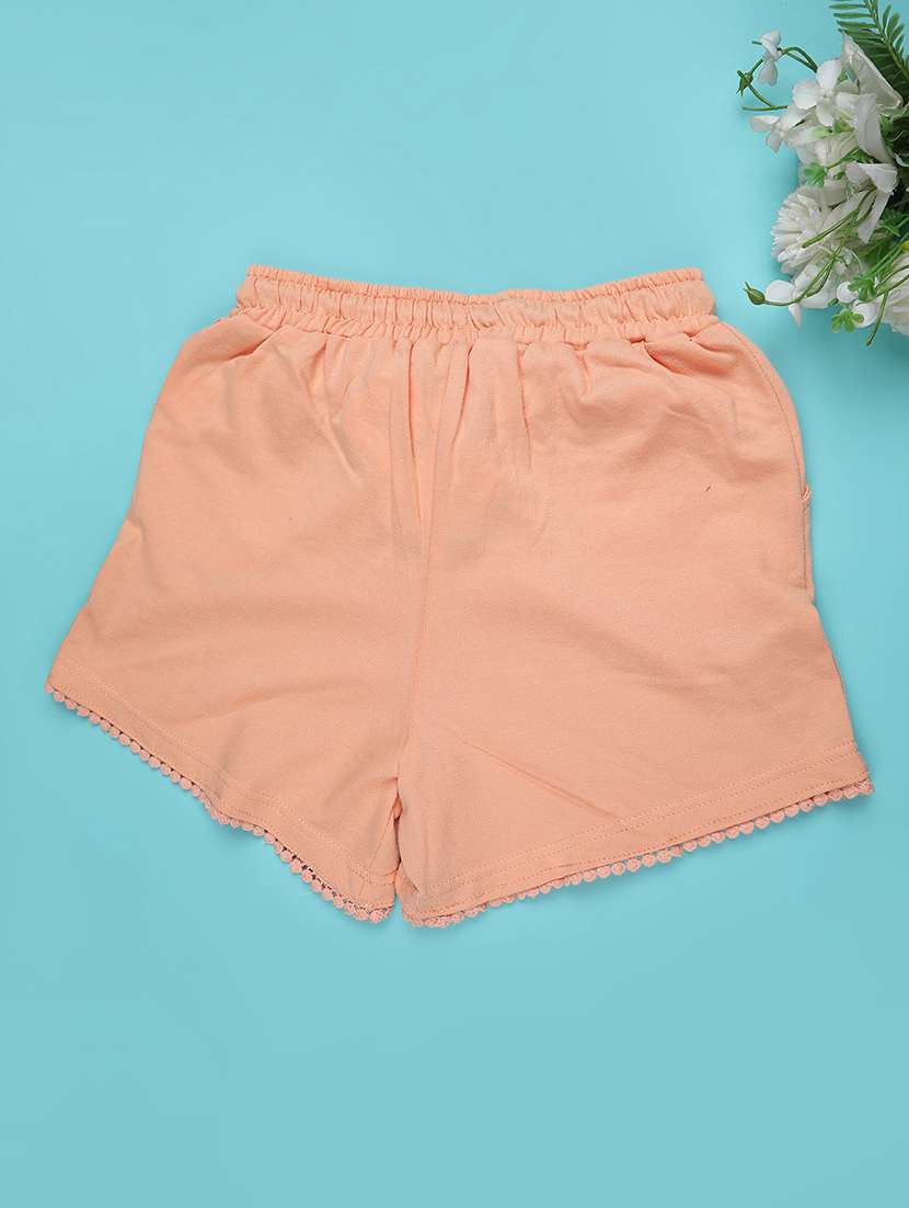 girls solid mid rise shorts - 22273290 -  Standard Image - 1
