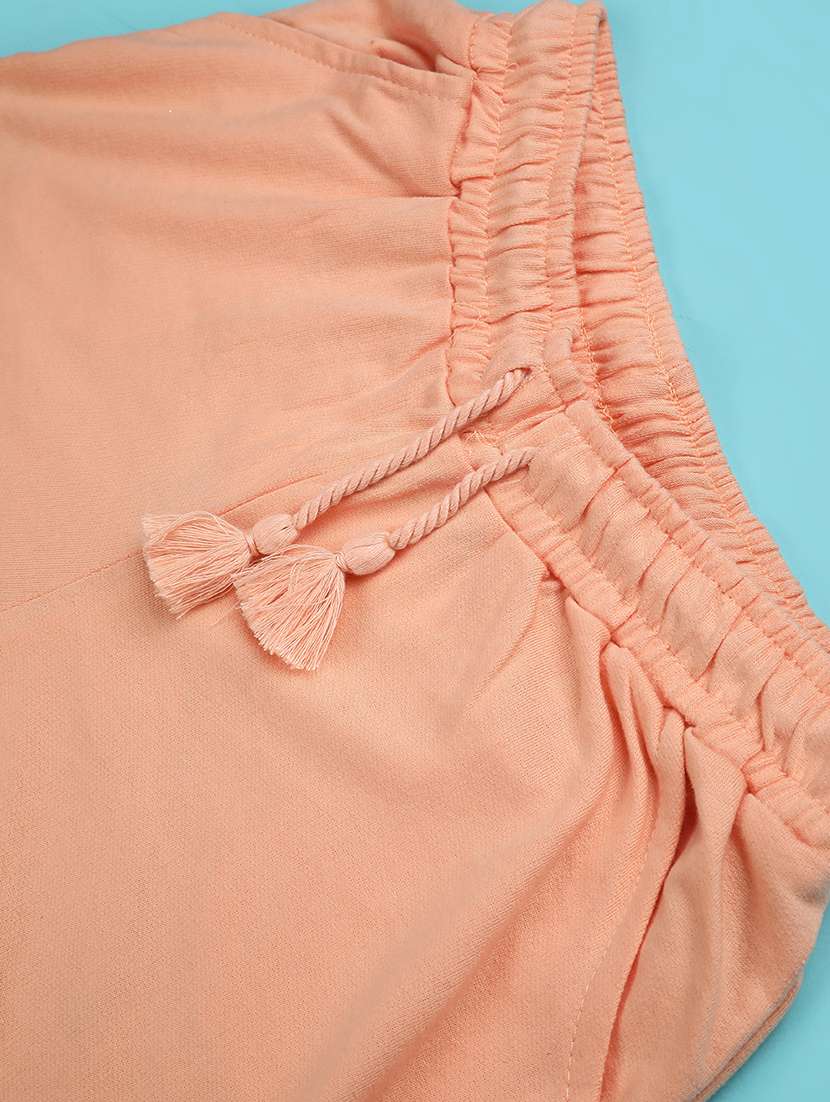 girls solid mid rise shorts - 22273290 -  Standard Image - 4