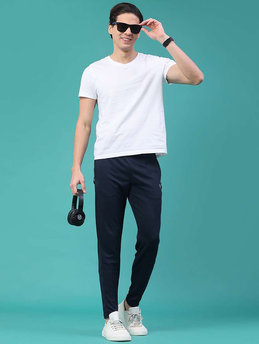 men solid mid rise full length track pant - 22273322 -  Standard Image - 4